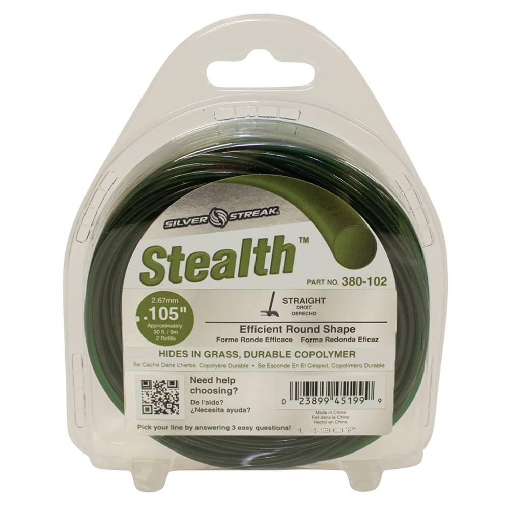 380-102 Stealth Trimmer Line .105 30' Clam Shell