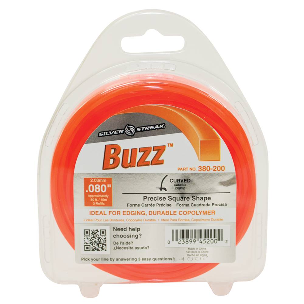 Stens 380-200 Buzz Trimmer Line .080 50' Clam Shell