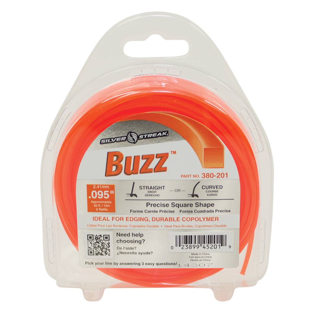 Stens 380-201 Buzz Trimmer Line .095 40' Clam Shell