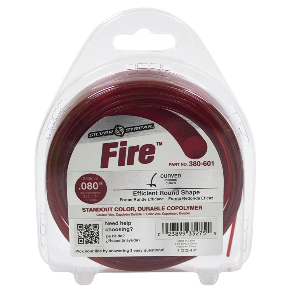 380-601 Fire Trimmer Line .080 50' Clam Shell