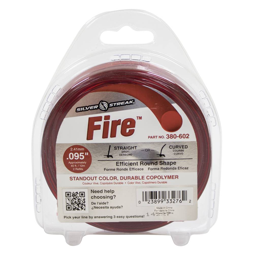 Stens 380602, 380-602, Fire Trimmer Line .095 40' Clam Shell, $5.64 on sale now! 380602, 380-602, Discount online Lawnmower parts, engine parts, chainsaw parts