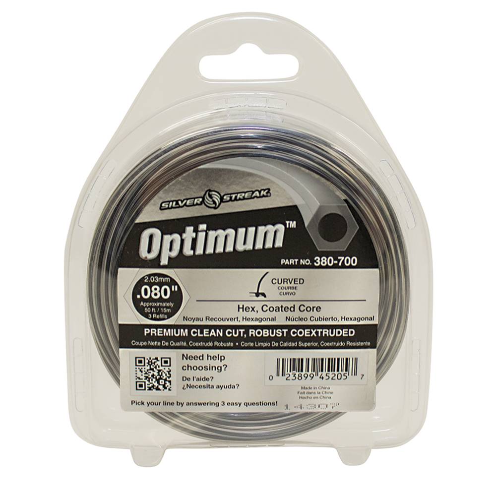 380-700 Optimum Trimmer Line .080 50' Clam Shell