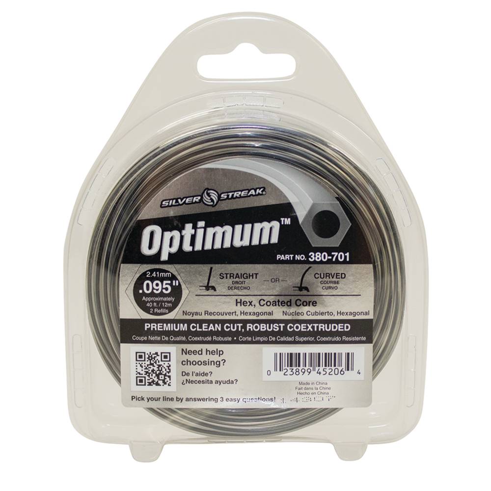 380-701 Optimum Trimmer Line .095 40' Clam Shell