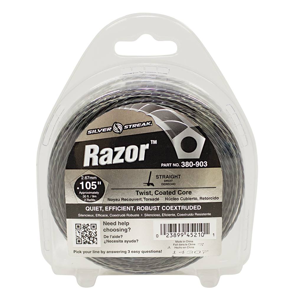 380-903 Razor Trimmer Line .105 30' Clam Shell