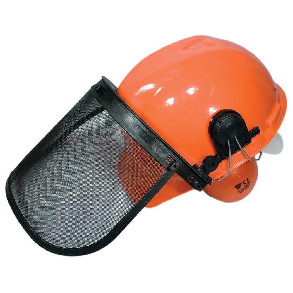 564101 Orange Forest Helmet W/ Ear Muffs and Chin Strap